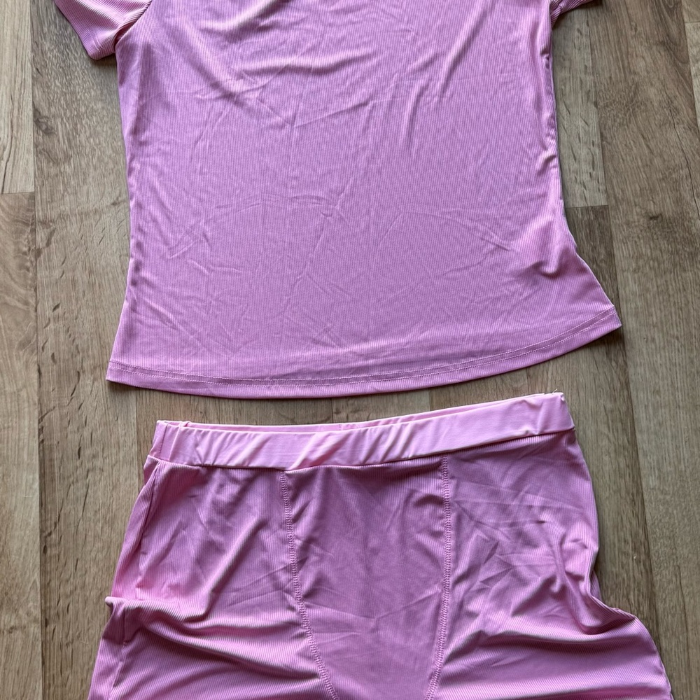 Women’s ribbed sleep set pink new 2xl
